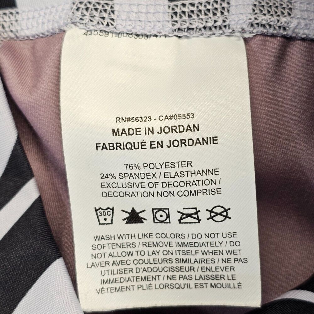 Nike One Icon Clash Legging Dri Fit Stretch Mid Rise Stripe Black White Womens S - Picture 6 of 11